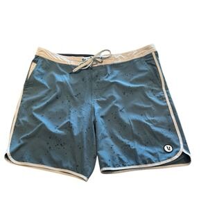 Vuori‎ Shorts Cruise Stretch Boardshorts Men's 38 Blue Beach Summer Swimsuit